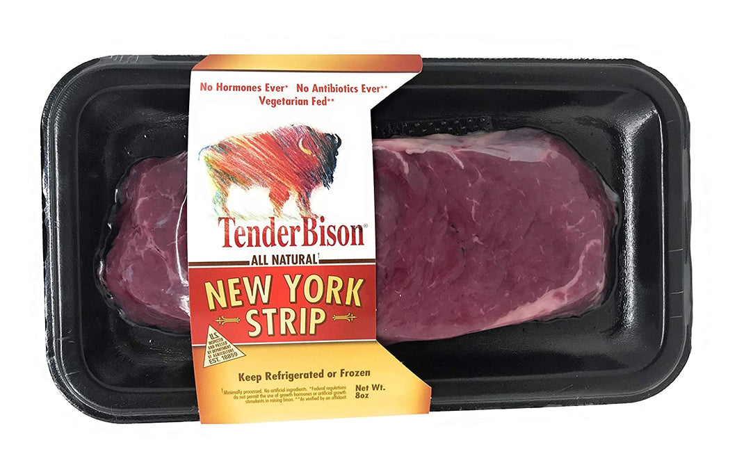 Bison New York Strip Steak, 8 oz (4 count)